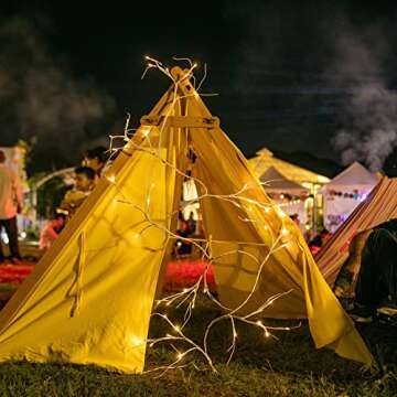 Hypestar Lighted Garland with Birch Branches 6FT 48 Warm Lights, Lighted Birch Garland with Timer,Pre Lit Birch Garlands for Bedroom Wall Chrismtas Indoor Decorations (Battery Operated-707)