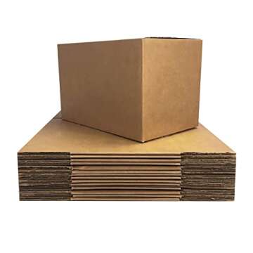 Amazon Basics Cardboard Moving Boxes, 15 Pack, Small, Brown, 16" x 10" x 10"