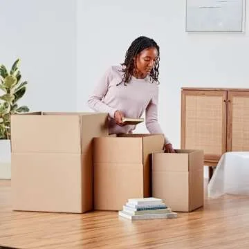 Amazon Basics Cardboard Moving Boxes, 15 Pack, Small, Brown, 16" x 10" x 10"