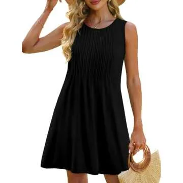 Chic OFEEFAN Casual Summer Sundress with Pockets
