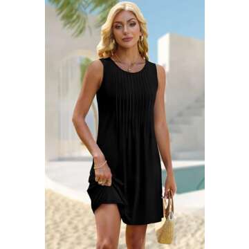 Chic OFEEFAN Casual Summer Sundress with Pockets