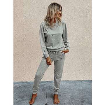 PRETTYGARDEN Women's Tie Dye Two Piece Pajamas Set Long Sleeve Sweatshirt & Pants Loungewear