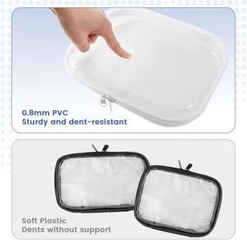 3 Pack Clear Hard Shell Zipper Cases for Perfect Organization