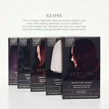 Kristin Ess Hair Gloss - Brass Neutralizing | Shine Boosting | Deep Conditioning, Silicone-Free + Ammonia-Free, Smoky Topaz (Medium Neutral Bronde)