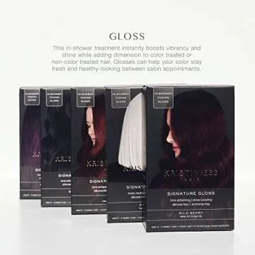 Kristin Ess Hair Gloss - Brass Neutralizing | Shine Boosting | Deep Conditioning, Silicone-Free + Ammonia-Free, Smoky Topaz (Medium Neutral Bronde)