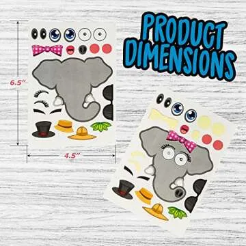 24 Make A Zoo Animal Sticker Sheets - Zoo and Safari Theme Birthday Party Favors - Fun Craft Project for Children 3+ Let Your Kids Get Creative & Design Their Favorite Animal Sticker!