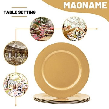 Stunning MAONAME Gold Charger Plates for Elegant Dining