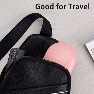 Muf 2 in 1 Contact Lens Case and Glasses Case,Double Sided Dual Use Design,Leak Proof & Portable,Tweezer and Contact Lens Solution Bottle Included for Travel Kit,Pink