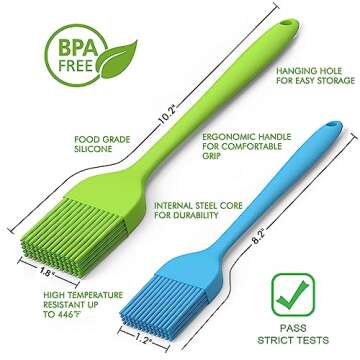Silicone Basting Pastry Brush - Cooking Brush for Oil Sauce Butter Marinades, Food Brushes for BBQ G...