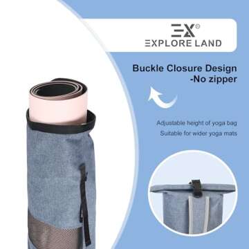 Explore Land Yoga Mat Bag with Breathable Mesh and Pockets