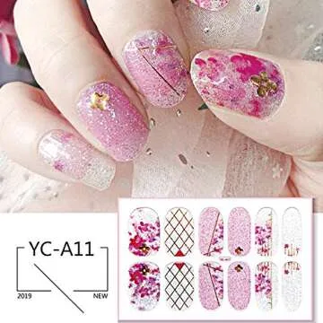 16 Sheets Full Wrap Gradient Nail Polish Stickers Self-Adhesive Nail Art Decal Strips Full Cover Nail Art Stickers with 2 Pieces Nail Files for Women Girls DIY Nail Art Decoration (Natural Style)