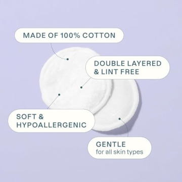 Cliganic Premium Cotton Rounds for Face, 100% Pure Cotton
