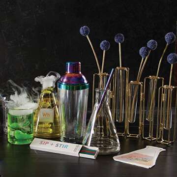 Creative Brands Sippin' Pretty Test Tube Bud Vases, 5-Piece, Gold