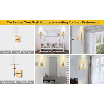 Wall Sconces Set of Two with Remote,Dimming 10-100% & Adjustable Colors 2700-6500K,Hardwired Wall Lamps White Fabric Shades,Wall Mounted Lamp with Night Light & Timer,Antique Brass,NOT Battery Powered