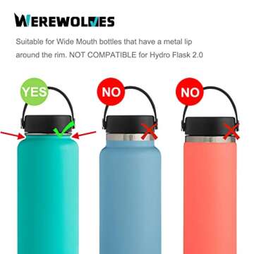 Paracord Handle for Wide Mouth Water Bottles 12oz-64oz