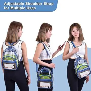 Oraben Small Clear Backpack, Clear Bag Stadium Approved, Small Transparent Backpacks See Through Bag for Concert Security
