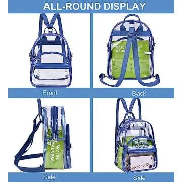 Oraben Small Clear Backpack, Clear Bag Stadium Approved, Small Transparent Backpacks See Through Bag for Concert Security
