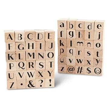 Charming Wood Rubber Alphabet Stamp Set for Creative Projects