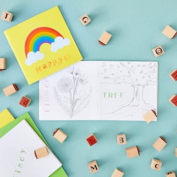 Charming Wood Rubber Alphabet Stamp Set for Creative Projects