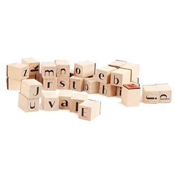 Charming Wood Rubber Alphabet Stamp Set for Creative Projects