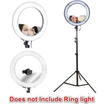 Socialite Half Moon Vanity Mirror Attachment for 18" Ring Light - Fits and Neewer 18" Ring Lights with Mounting Tabs