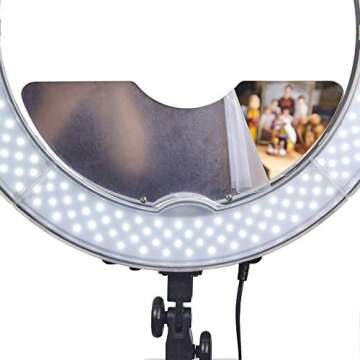 Socialite Half Moon Vanity Mirror Attachment for 18" Ring Light - Fits and Neewer 18" Ring Lights with Mounting Tabs