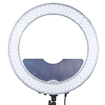 Socialite Half Moon Vanity Mirror Attachment for 18" Ring Light - Fits and Neewer 18" Ring Lights with Mounting Tabs