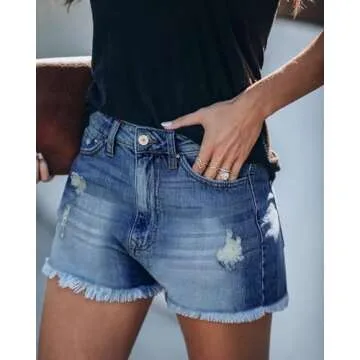 ZOLUCKY Summer Sexy Denim Shorts for Women and Teens