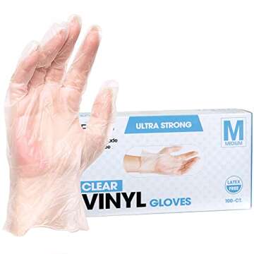 ForPro Disposable Vinyl Gloves, Clear, Industrial Grade, Powder-Free, Latex-Free, Non-Sterile, Food ...