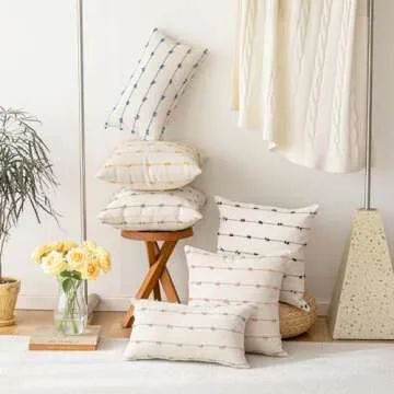 YEENAASY Boho Throw Pillow Covers Set of 2 Decorative Cushions