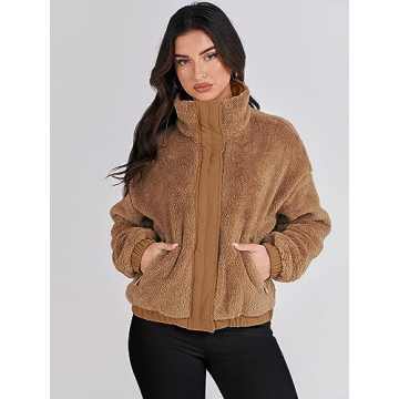ANRABESS Women's Fleece Jacket Comfortable Chic Layer