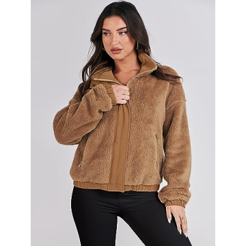 ANRABESS Women's Fleece Jacket Comfortable Chic Layer
