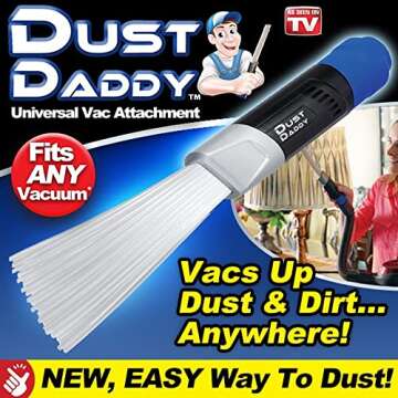 Ontel Dust Daddy | Universal Vacuum Cleaner Attachment | Dust and Dirt Remover | Authentic As Seen on TV