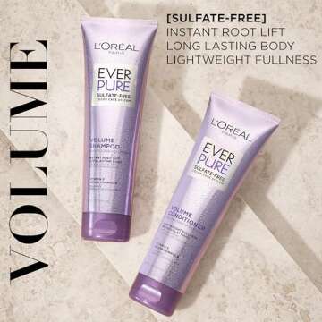 L'Oreal Paris Volume Sulfate Free Shampoo and Conditioner for Color-Treated Hair, EverPure, 8.5 Fl O...