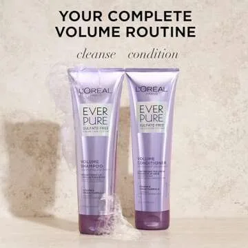 L'Oreal Paris Volume Sulfate Free Shampoo and Conditioner for Color-Treated Hair, EverPure, 8.5 Fl Oz (Set of 2)