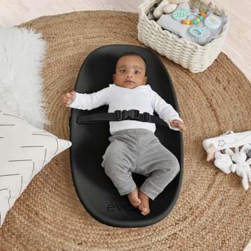 Evolur Eva Baby Changing Pad in Black, Soft, Lightweight and Portable Changing Pad, Fits All Changin...
