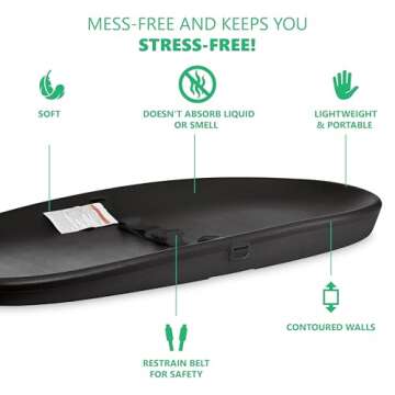 Evolur Eva Baby Changing Pad in Black, Soft, Lightweight and Portable Changing Pad, Fits All Changing Table, Waterproof Firm Padding