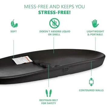 Evolur Eva Baby Changing Pad in Black, Soft, Lightweight and Portable Changing Pad, Fits All Changing Table, Waterproof Firm Padding