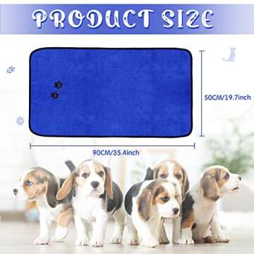 Tegeme 4 Pack Dog Towels for Drying Soft Absorbent Microfiber Pet Bath Towel