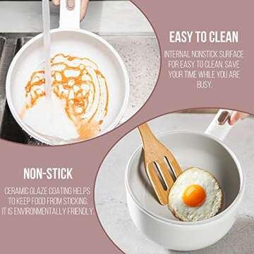 Bear Hot Pot Electric Cooker with Steamer and Non-Stick Surface