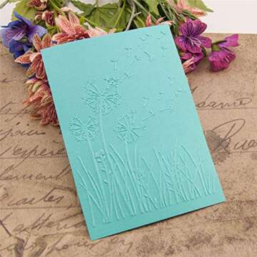 Welcome to Joyful Home 1PC Dandelion Background Embossing Folder for Card Making Floral DIY Plastic Scrapbooking Photo Album Card Paper DIY Craft Decoration Template Mold
