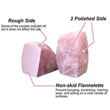MOGEMT Rose Quartz Bookends for Elegant Home Decor