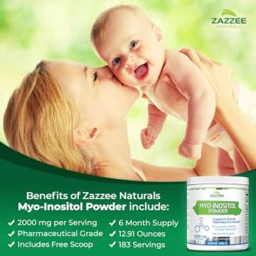 Zazzee Myo-Inositol Powder for Fertility and Hormonal Balance
