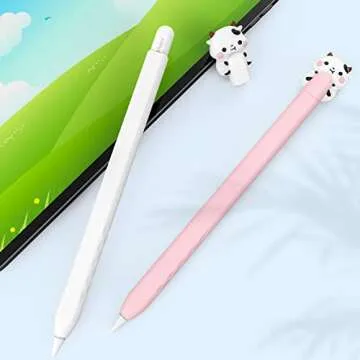 NIUTRENDZ Cute Cow Apple Pencil Case for Apple Pencil 2nd Generation Case Silicone Protective Cover Sleeve Skin Accessories (White, Apple Pencil 2nd Generation)