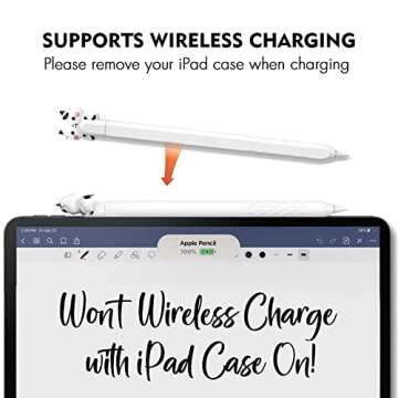 NIUTRENDZ Cute Cow Apple Pencil Case for Apple Pencil 2nd Generation Case Silicone Protective Cover Sleeve Skin Accessories (White, Apple Pencil 2nd Generation)