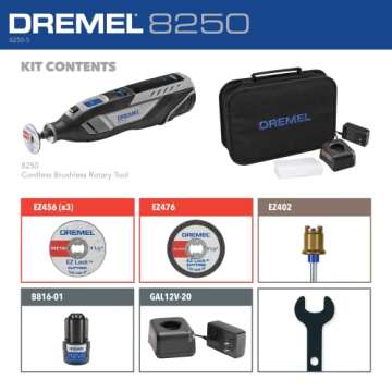 Dremel 8250-5 12V Lithium-Ion Variable Speed Cordless Rotary Tool with Brushless Motor - 5 Rotary To...