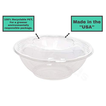Smygoods 24 oz Disposable Salad Bowls with Lids