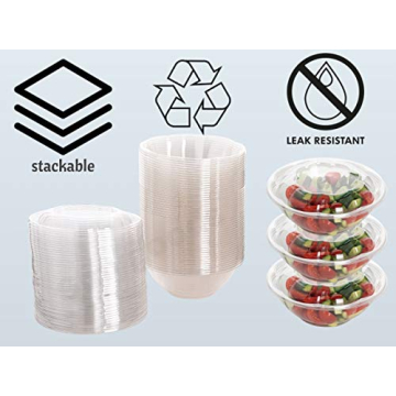 Smygoods 24 oz Disposable Salad Bowls with Lids