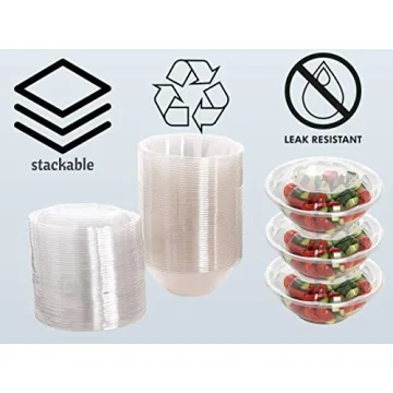 Smygoods 24 oz Disposable Salad Bowls with Lids