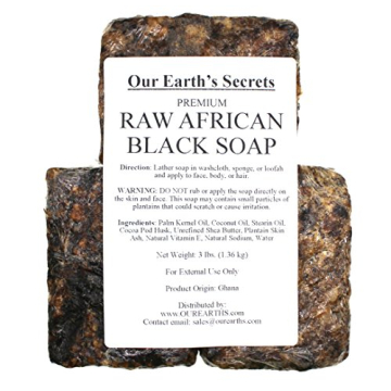 Natural Raw African Black Soap for Radiant Skin 3lb